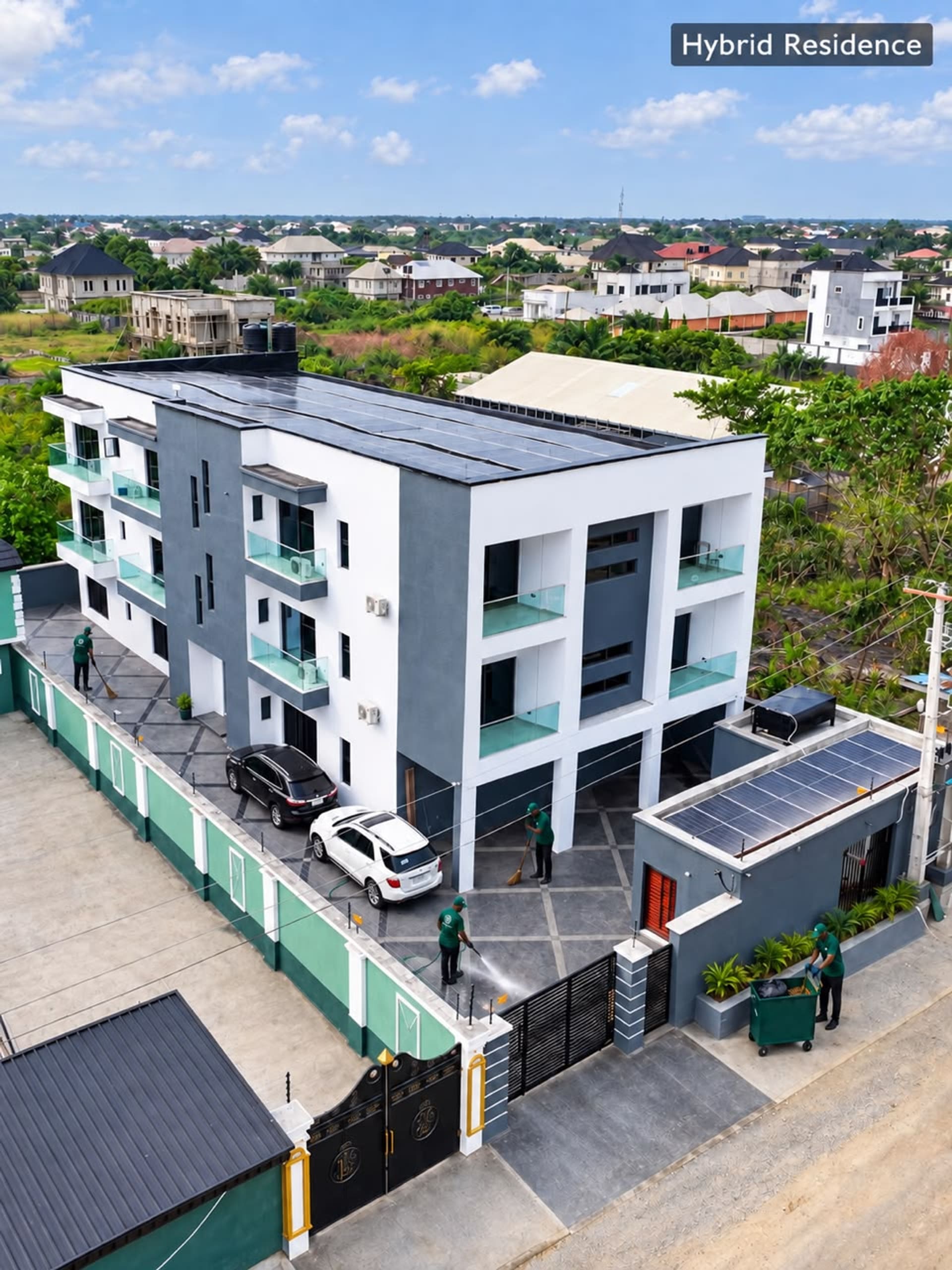 Aerial view of the Hybrid Residence
